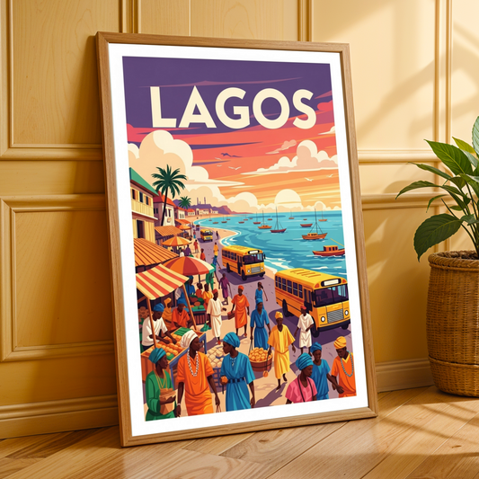 Lagos, Nigeria Travel Poster Soluna Soul