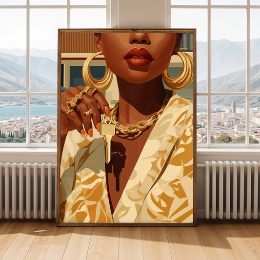 Modern House and Sports Car Close Up Wall Art Print Soluna Soul