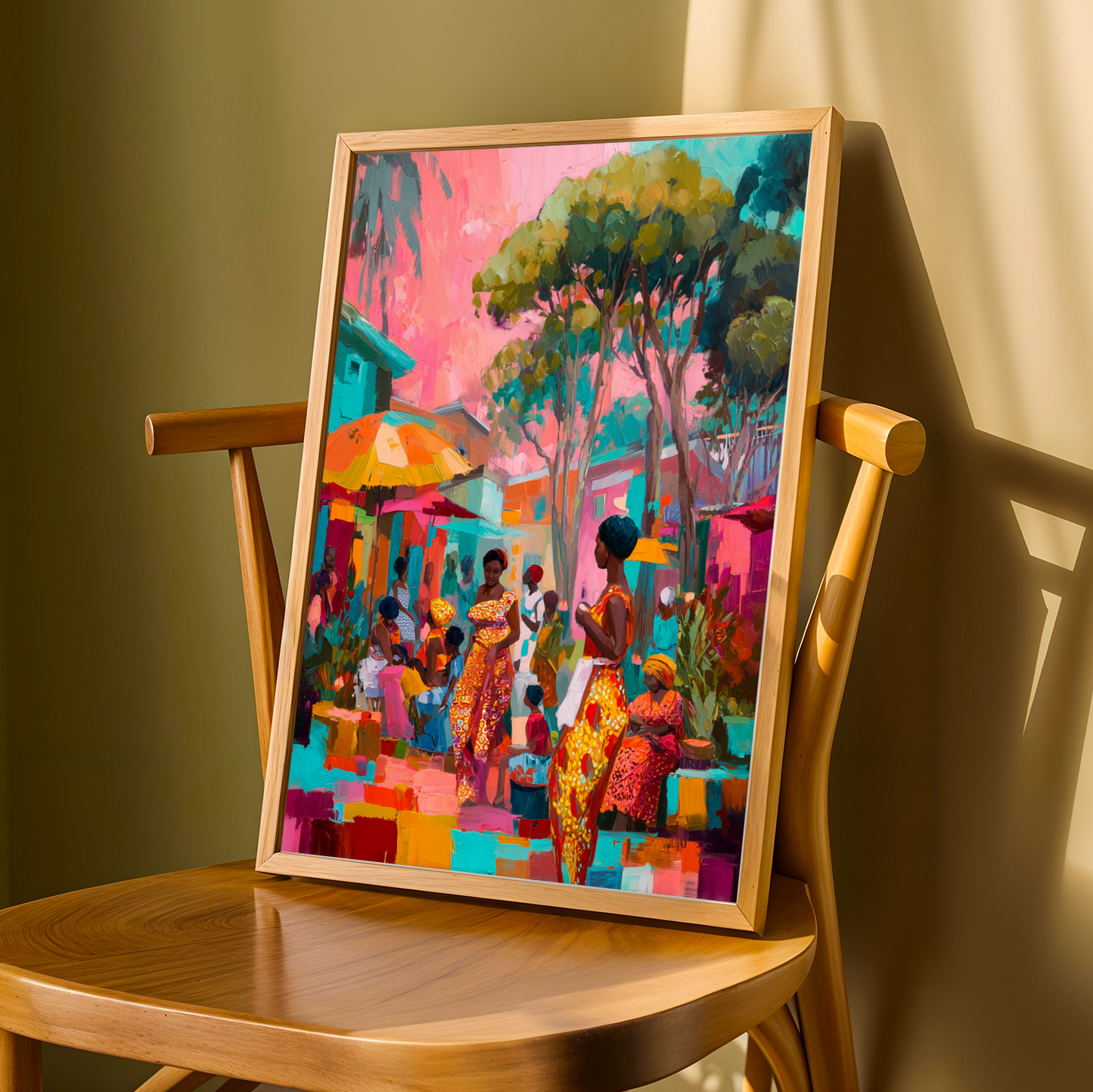 Market Rhythms -  African Culture Wall Art Print