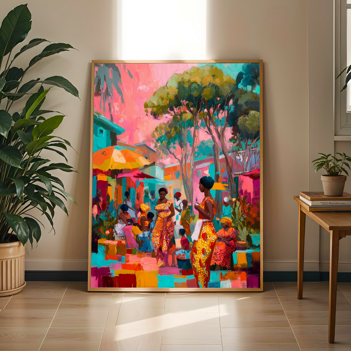 Market Rhythms -  African Culture Wall Art Print
