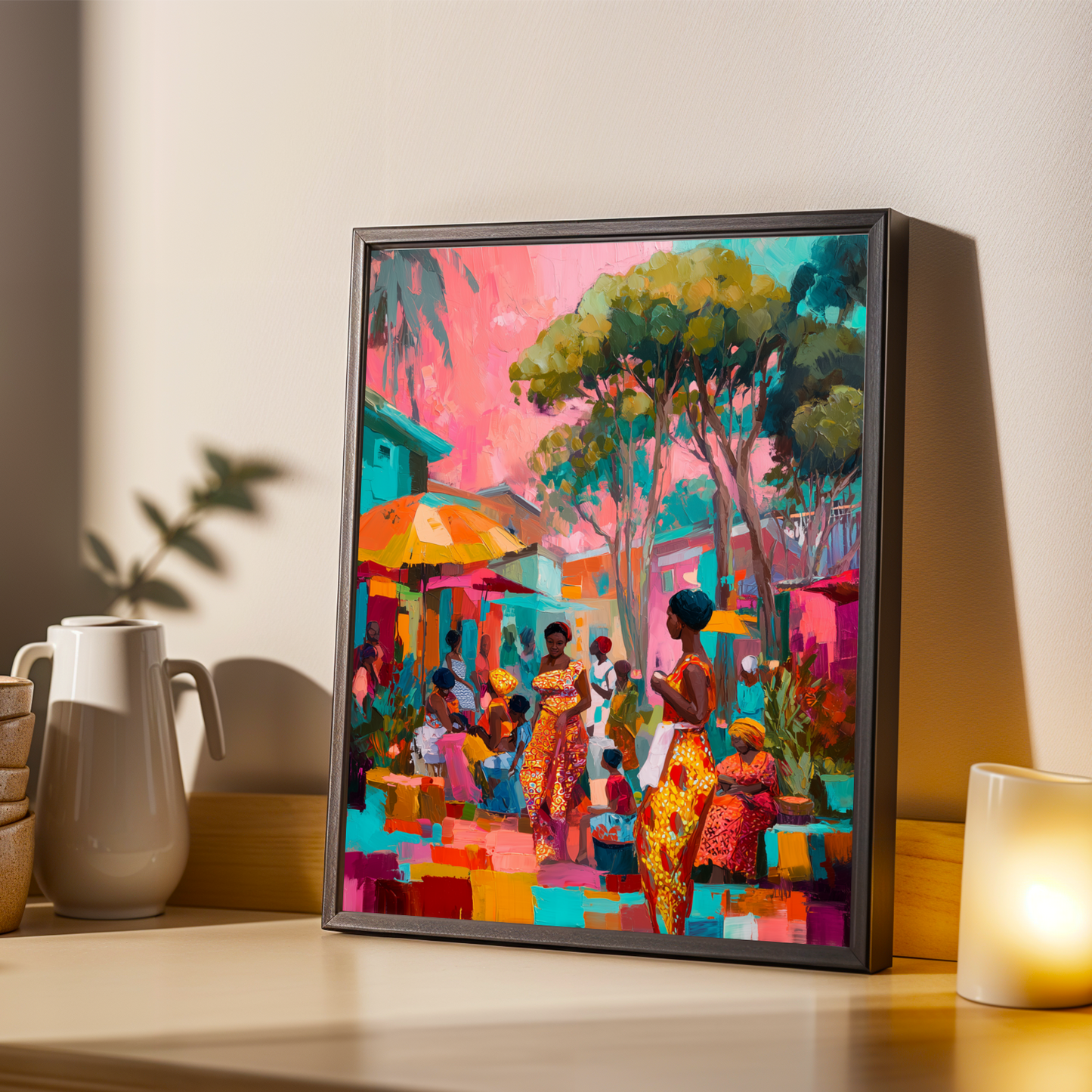 Market Rhythms -  African Culture Wall Art Print