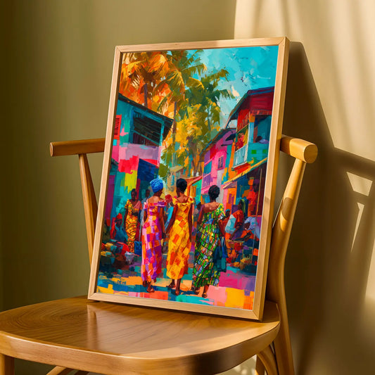 Market Rhythms - African Culture Wall Art Print Soluna Soul