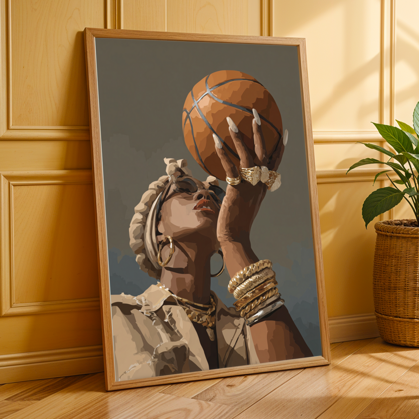 "Ball is Life" – Modern Afrocentric Poster