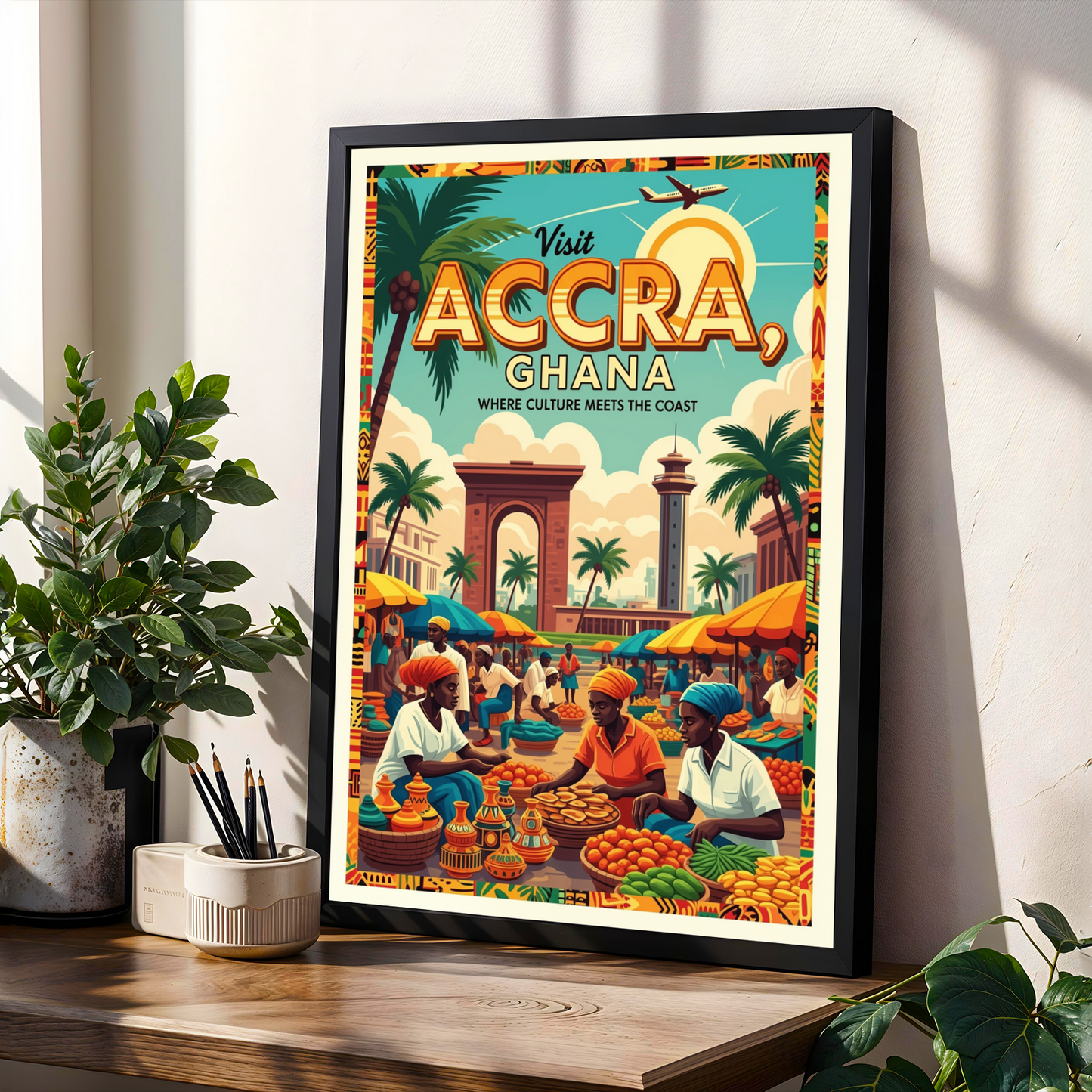 Accra, Ghana Reimagined Wall Art Print Soluna Soul