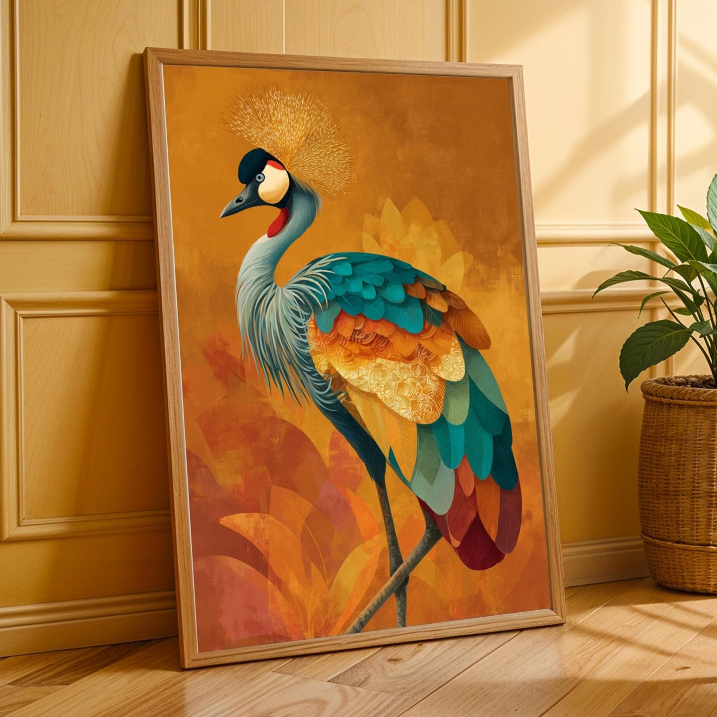 Crowned Crane Wall Art Print