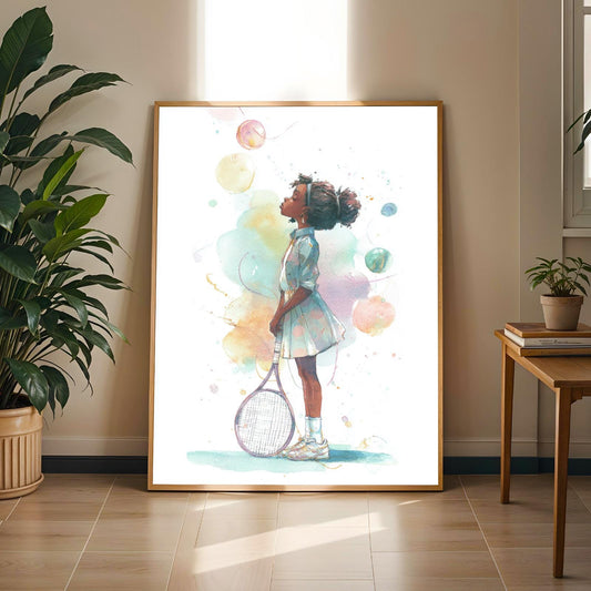 Aspiring Tennis Player Wall Art Print Soluna Soul