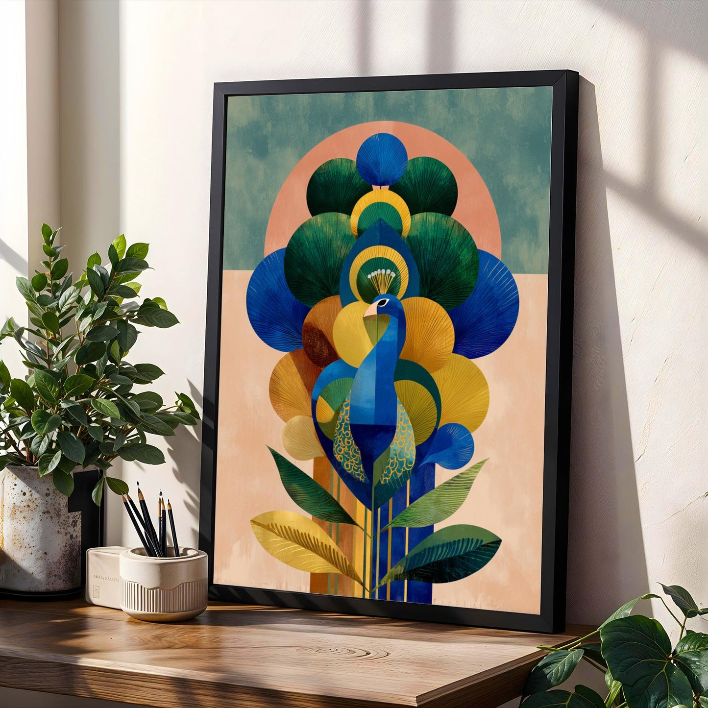 Stylized Peacock Wall Art Print