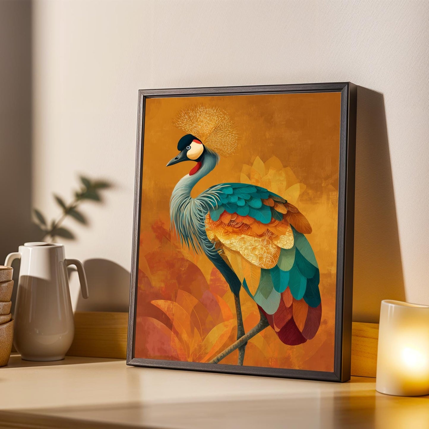 Crowned Crane Wall Art Print