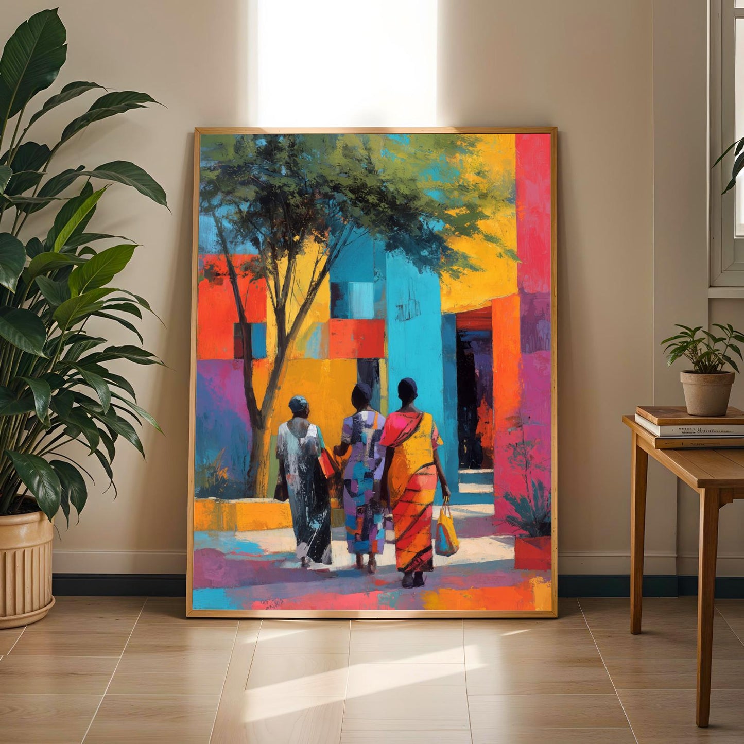 African Market Wall Art Print