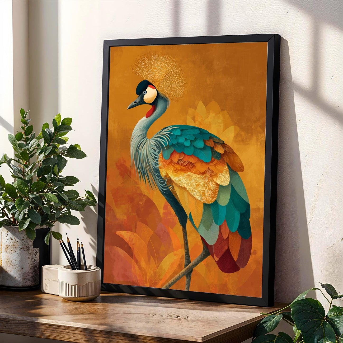 Crowned Crane Wall Art Print