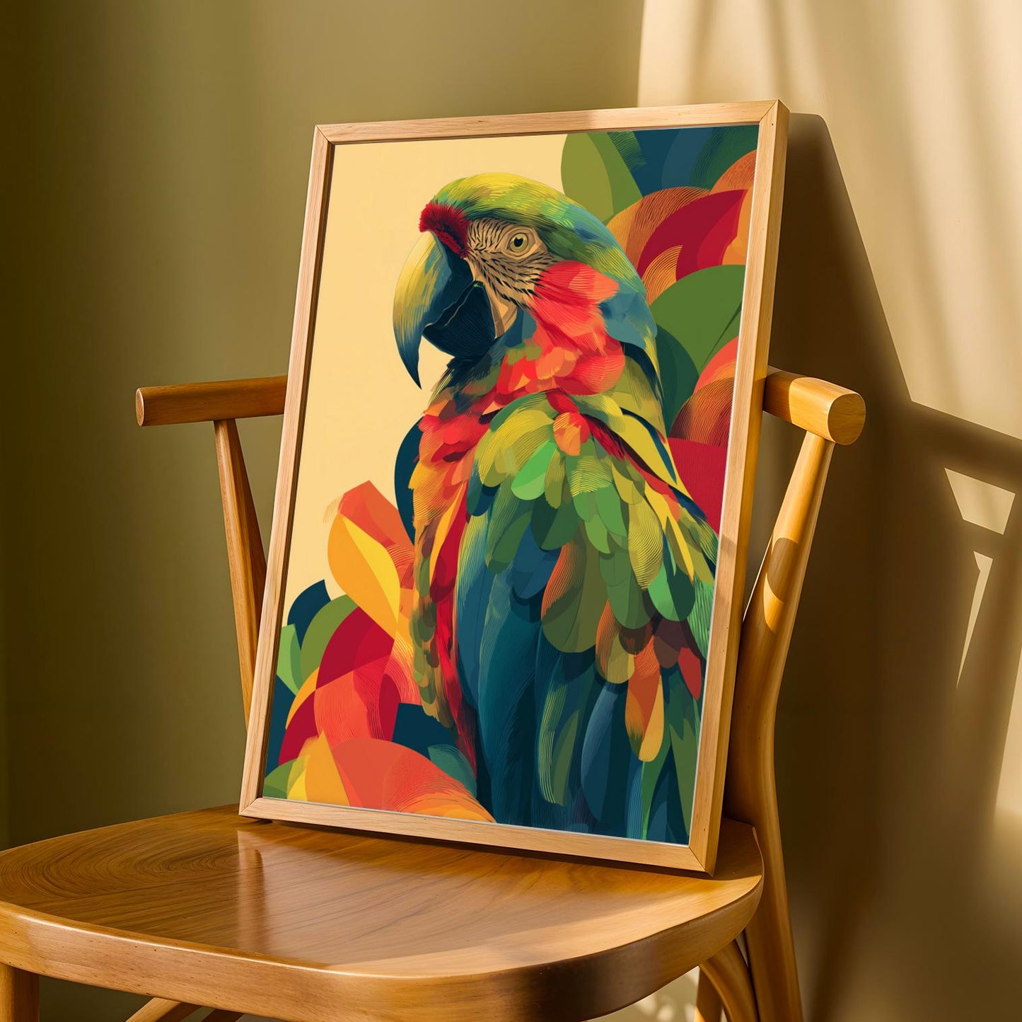 Colorful Tropical Parrot Wall Art Print