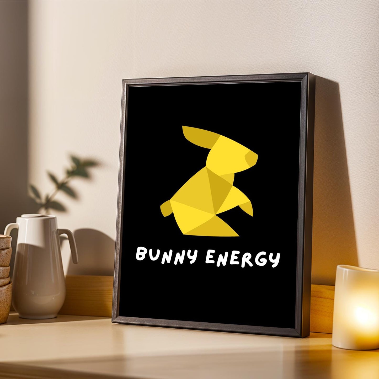 Bunny Energy Motivational Wall Art Print