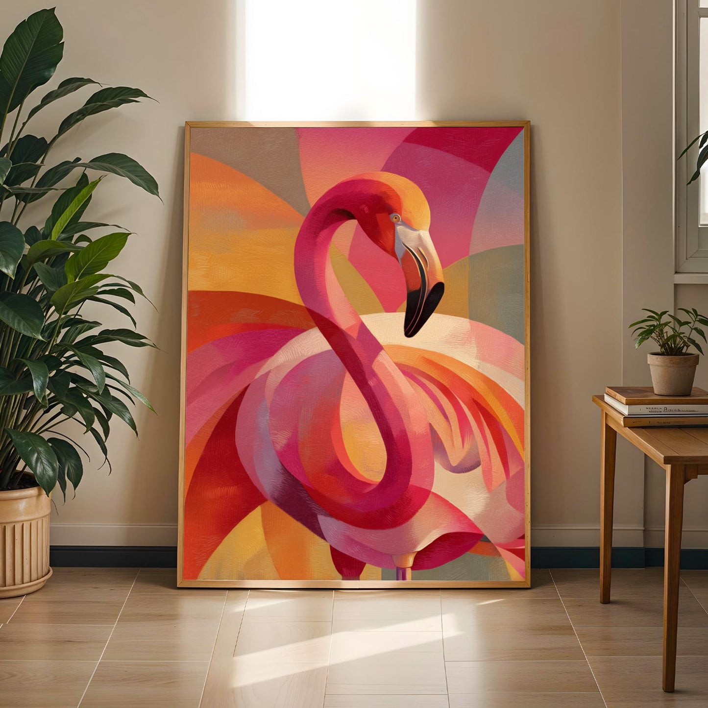 Abstract Flamingo Wall Art Print