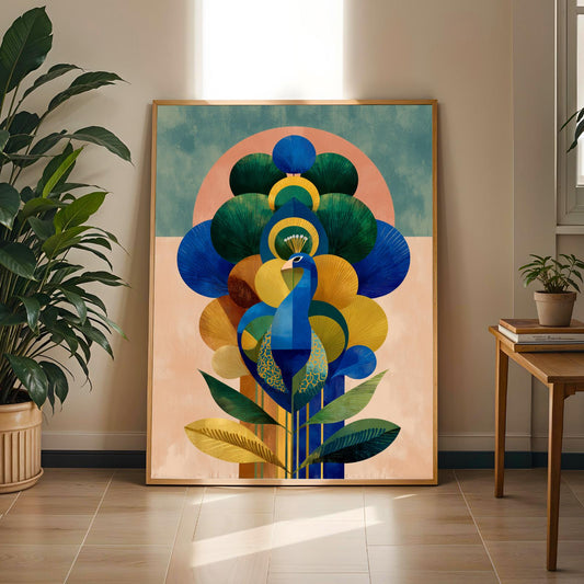 Stylized Peacock Wall Art Print Soluna Soul