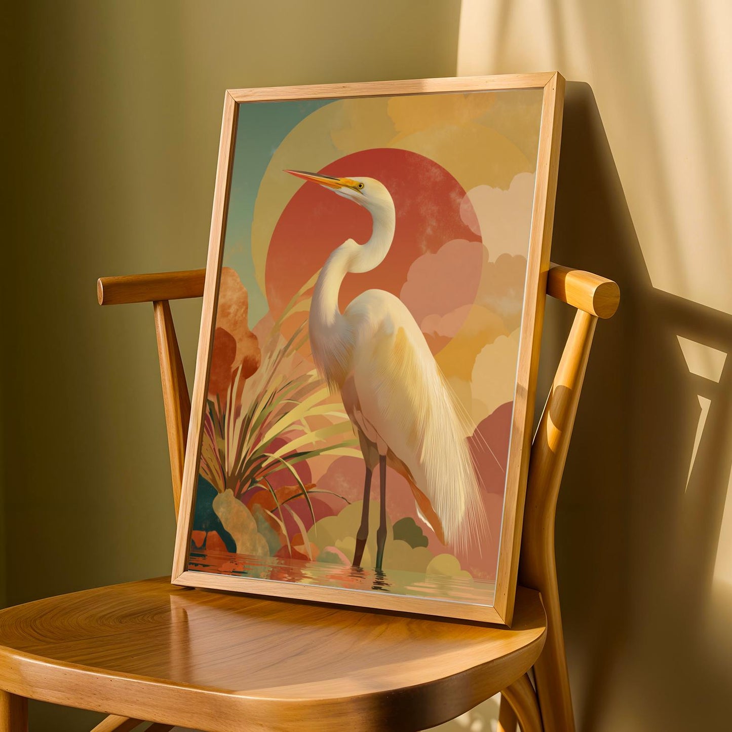 Majestic Egret Poster Wall Art Print