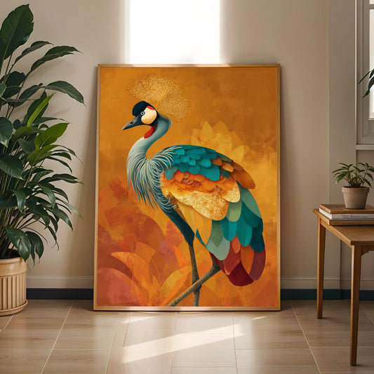 Crowned Crane Wall Art Print Soluna Soul