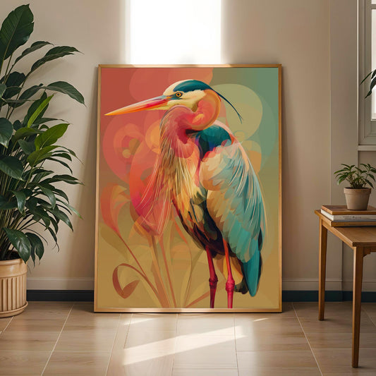 Abstract Heron Wall Art Print Soluna Soul