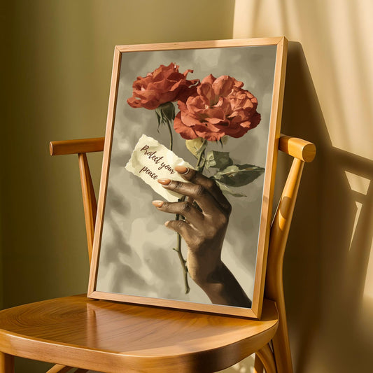 Red Roses Floral Wall Art Print Soluna Soul