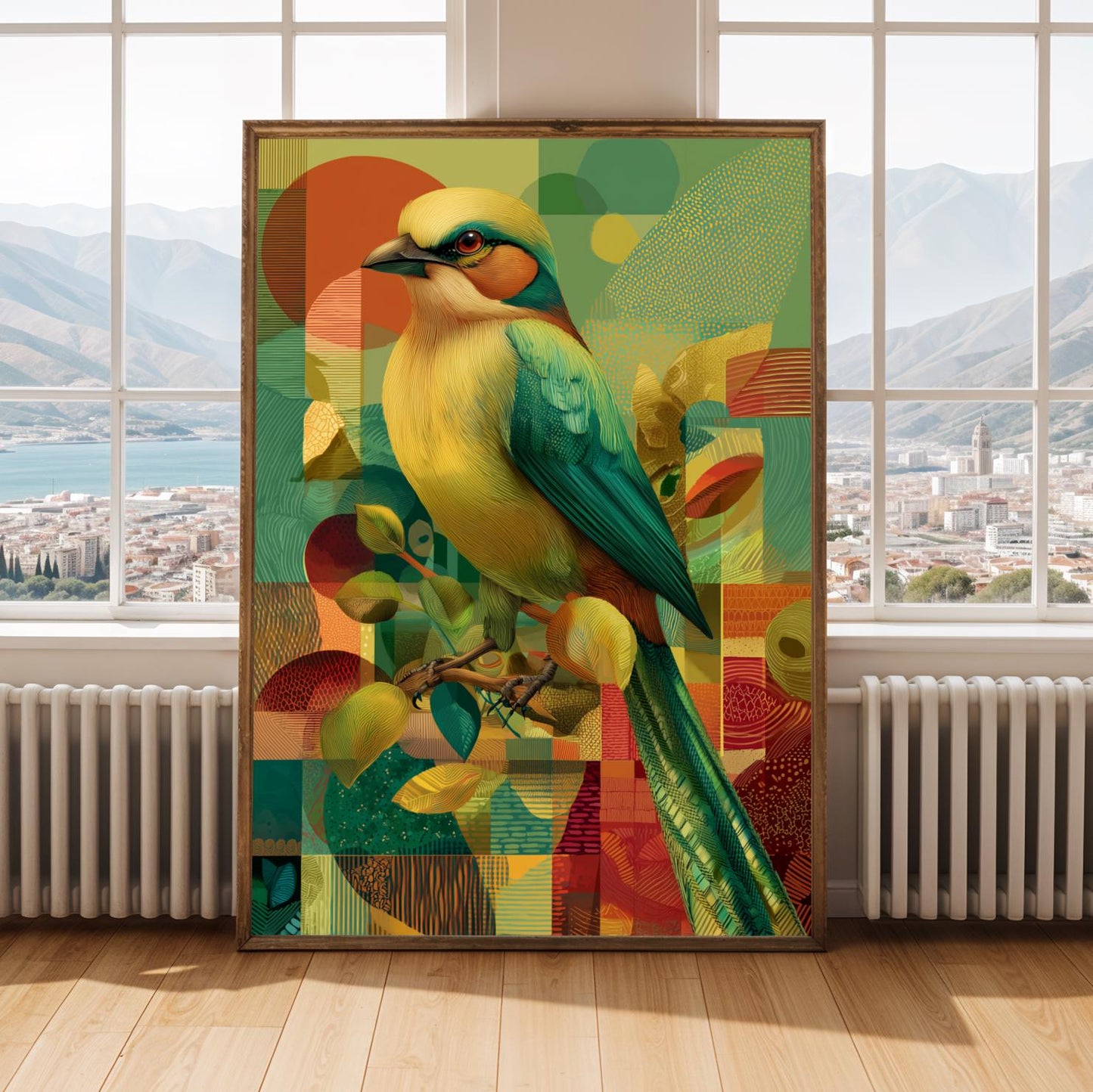 Weaver Bird Geometric Patterns Wall Art Print