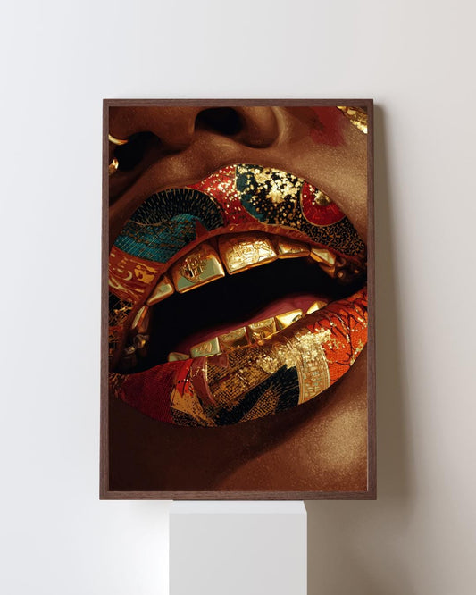 Gold Grillz Wall Art Print Soluna Soul