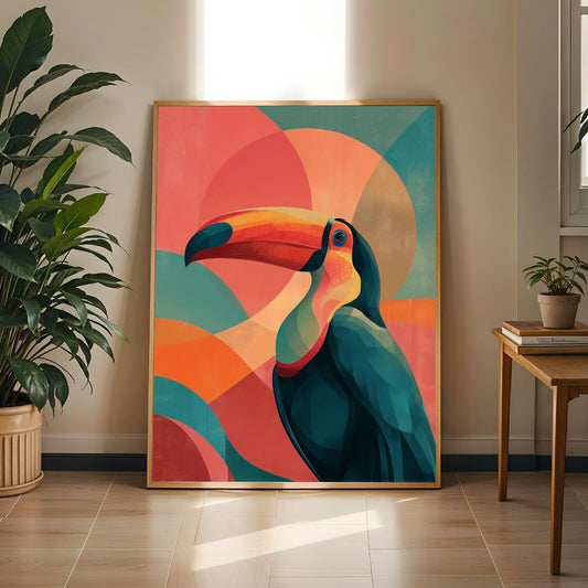 Geometric Toucan Wall Art Print Soluna Soul