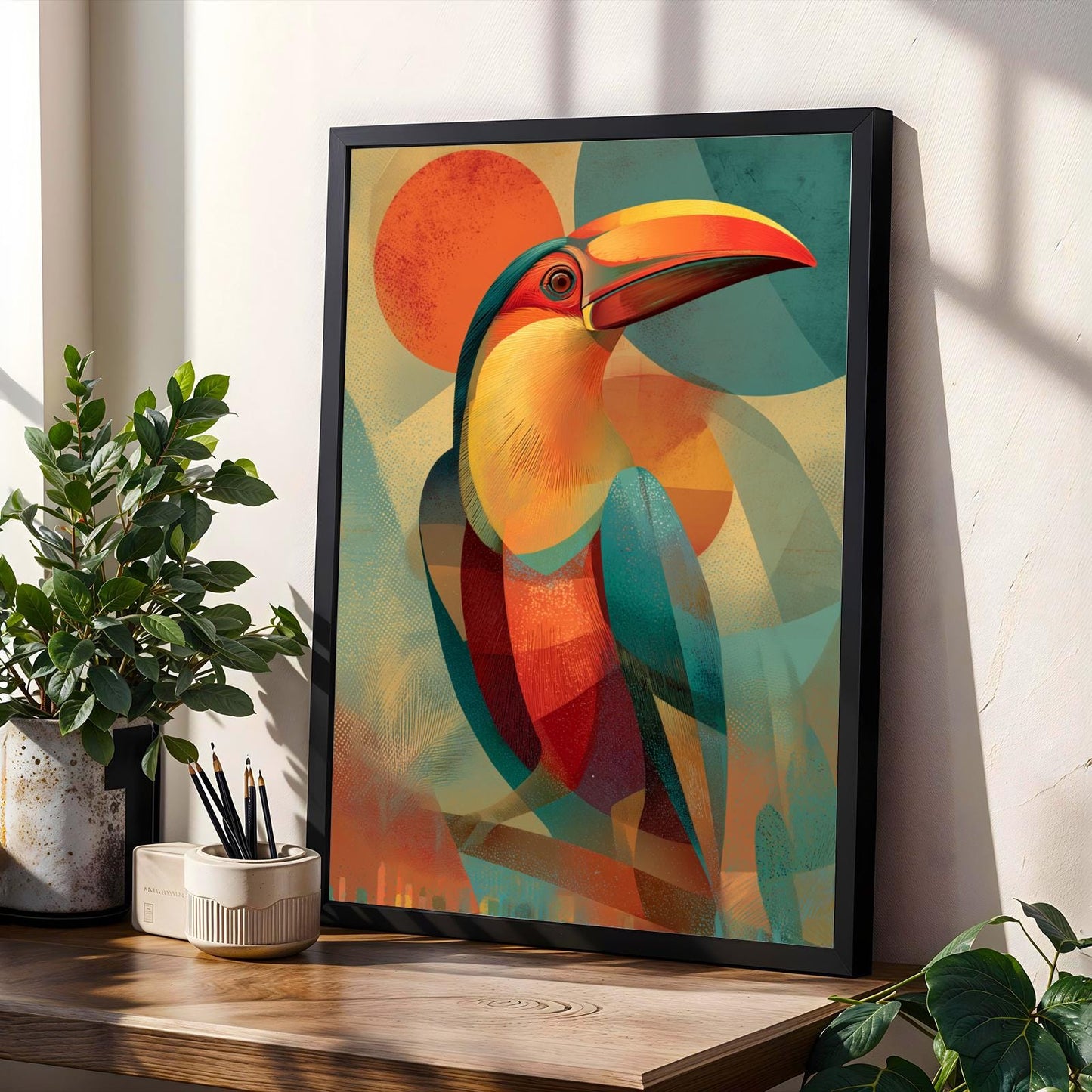 Geometric Toucan Wall Art Print