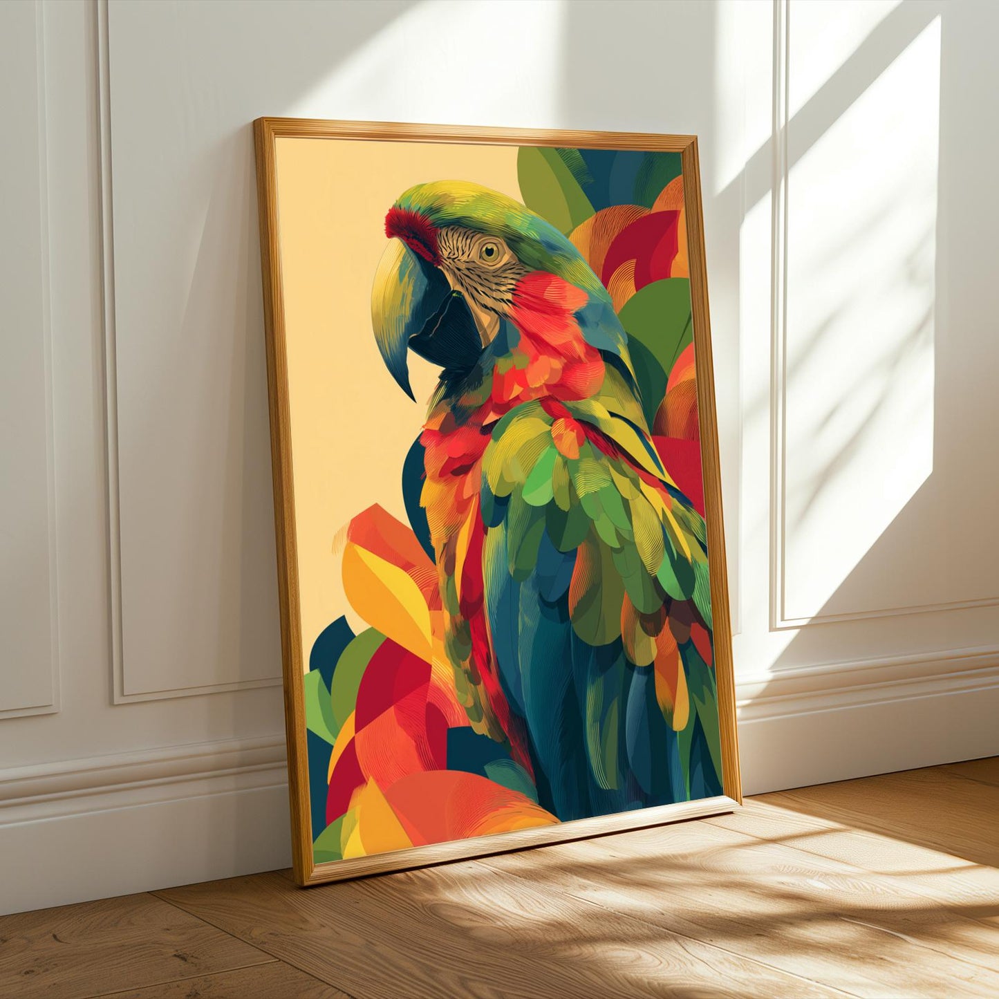 Colorful Tropical Parrot Wall Art Print
