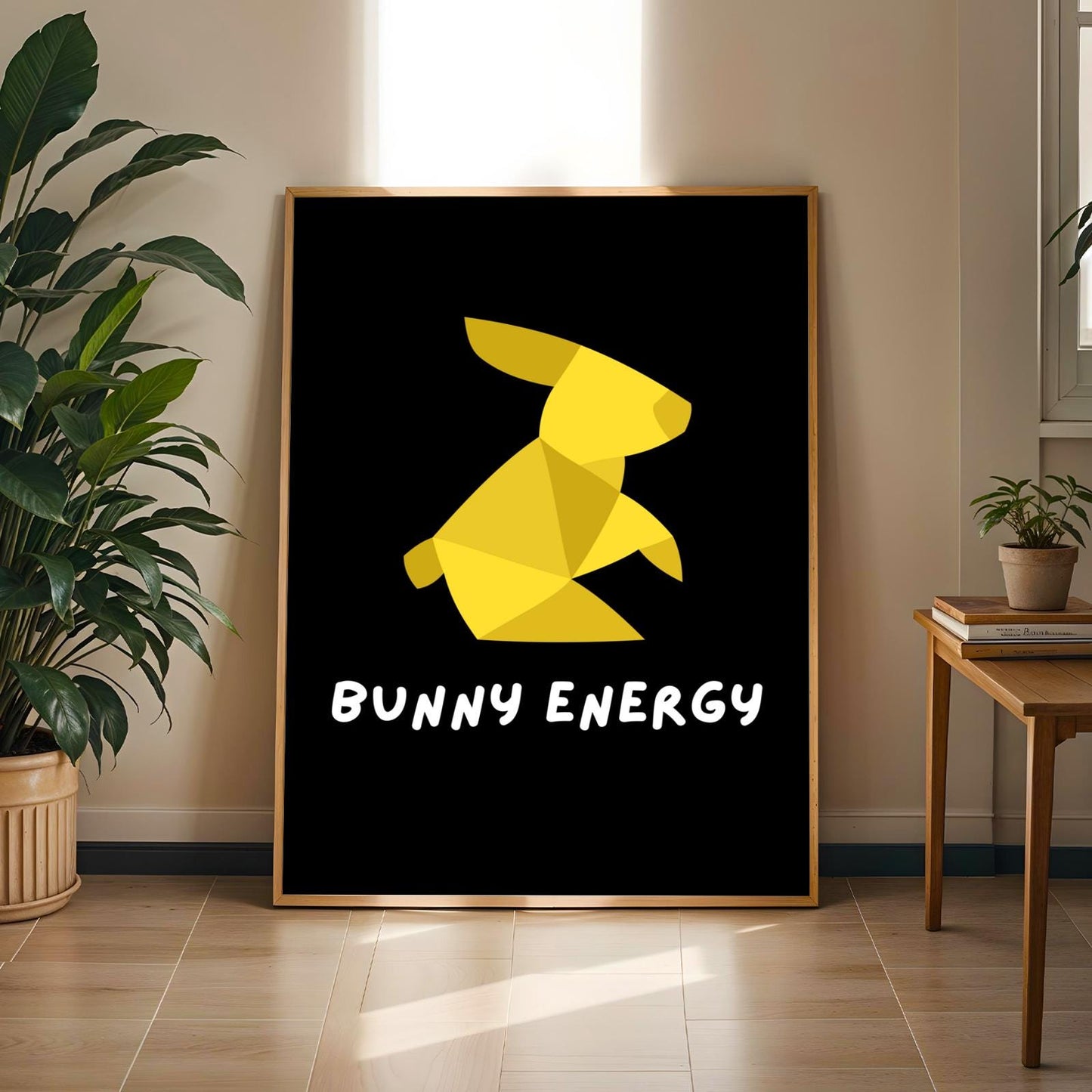 Bunny Energy Motivational Wall Art Print