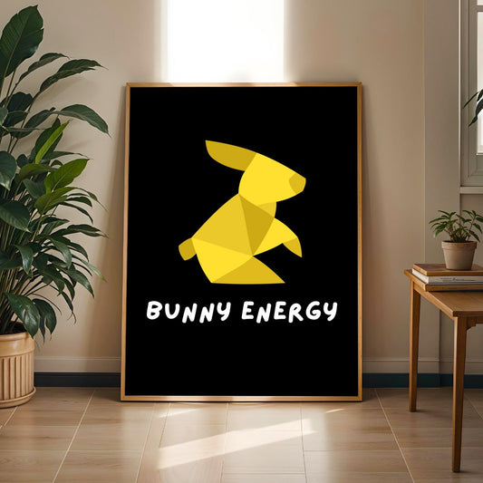 Bunny Energy Motivational Wall Art Print