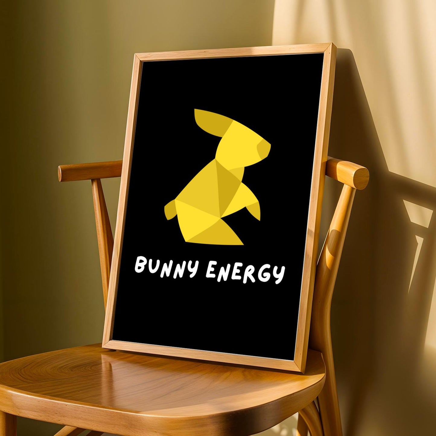 Bunny Energy Motivational Wall Art Print