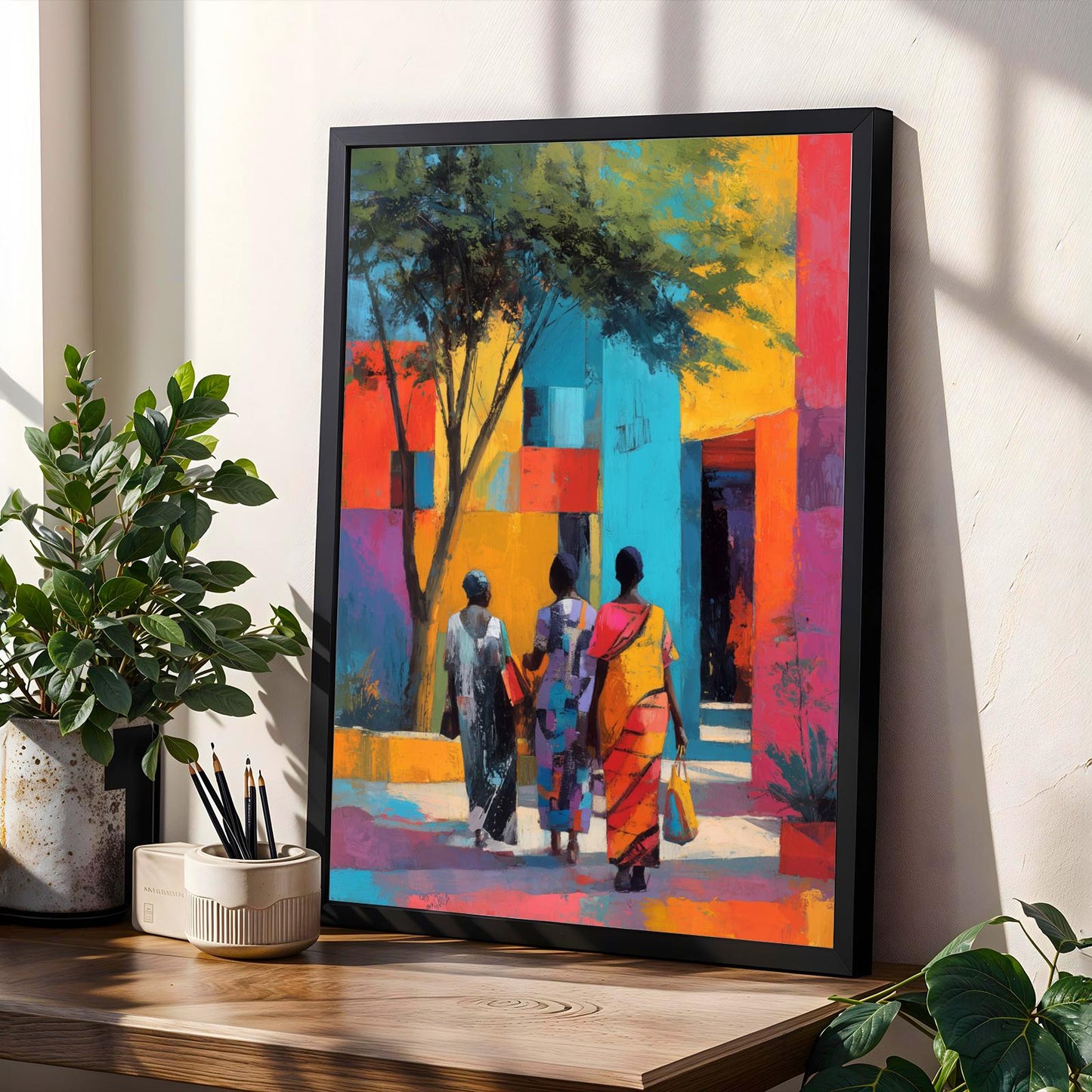 African Market Wall Art Print