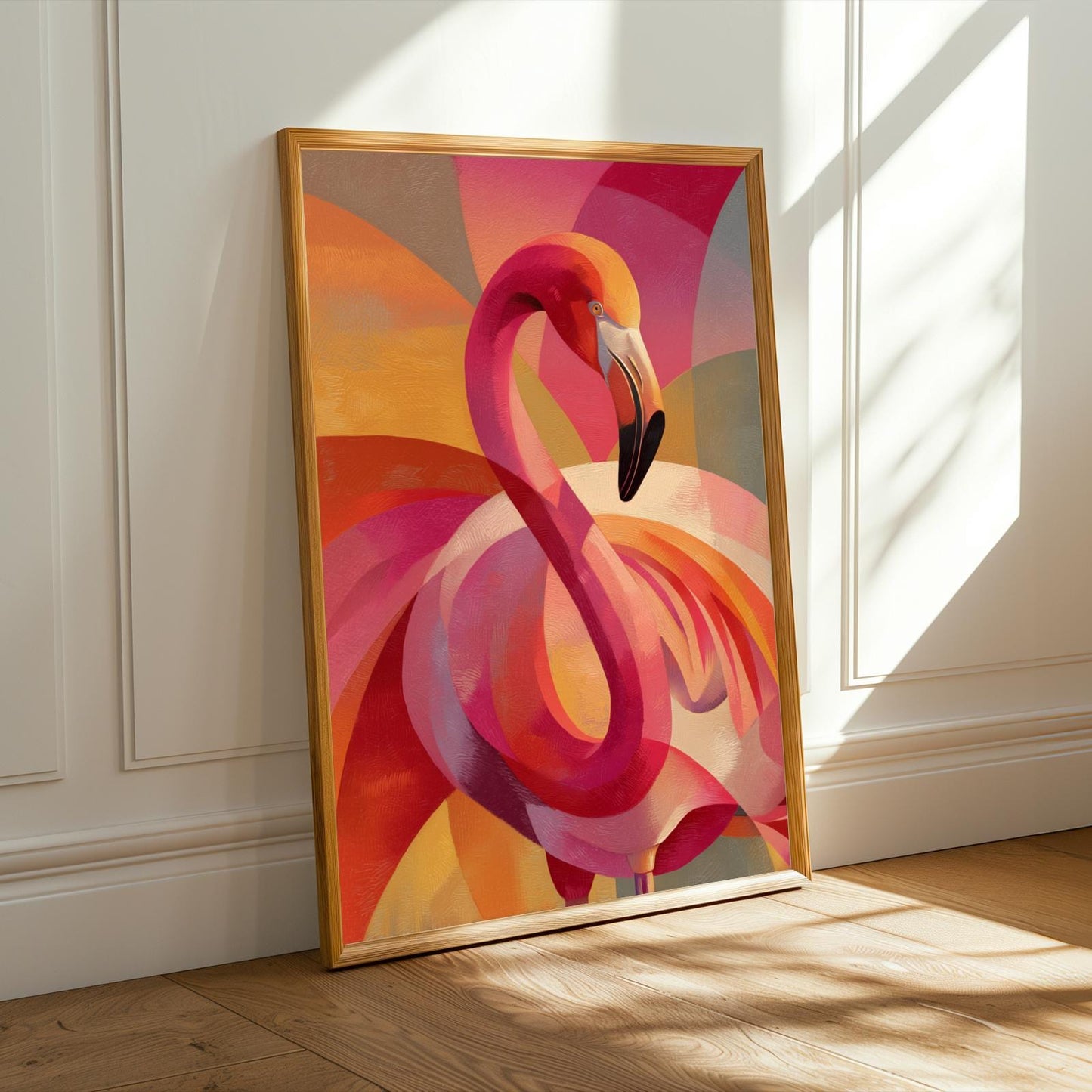 Abstract Flamingo Wall Art Print