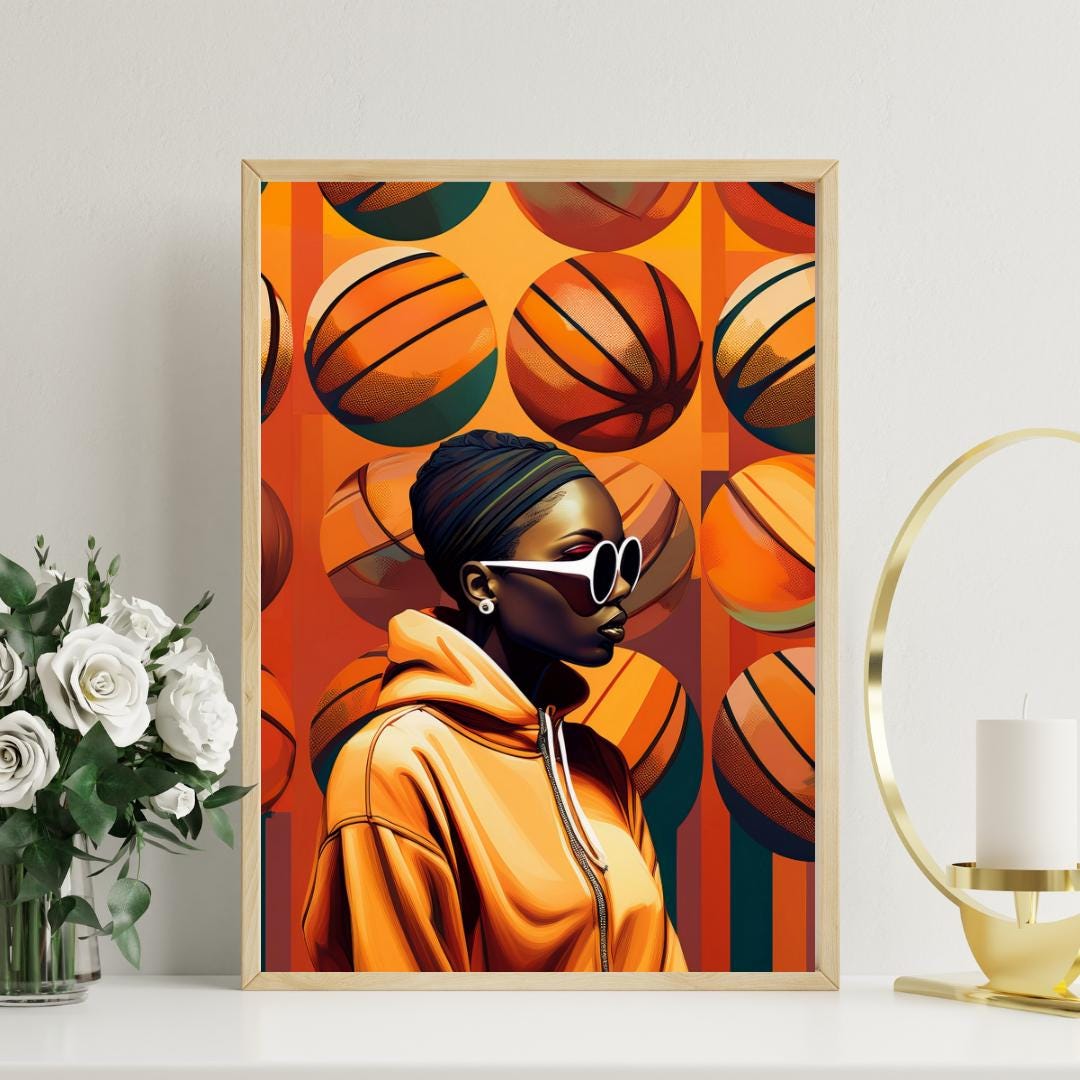 Basketball Wall Art | Afrocentric Woman In Hood...