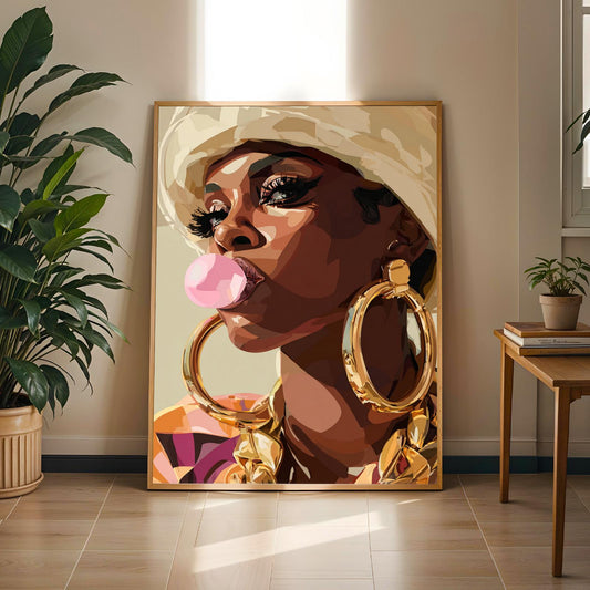 Bubblegum Pop-Art "Missy Elliott Inspired" Wall Art Print