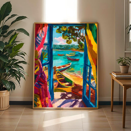 Matisse Inspired Tropical Beach Wall Art Print