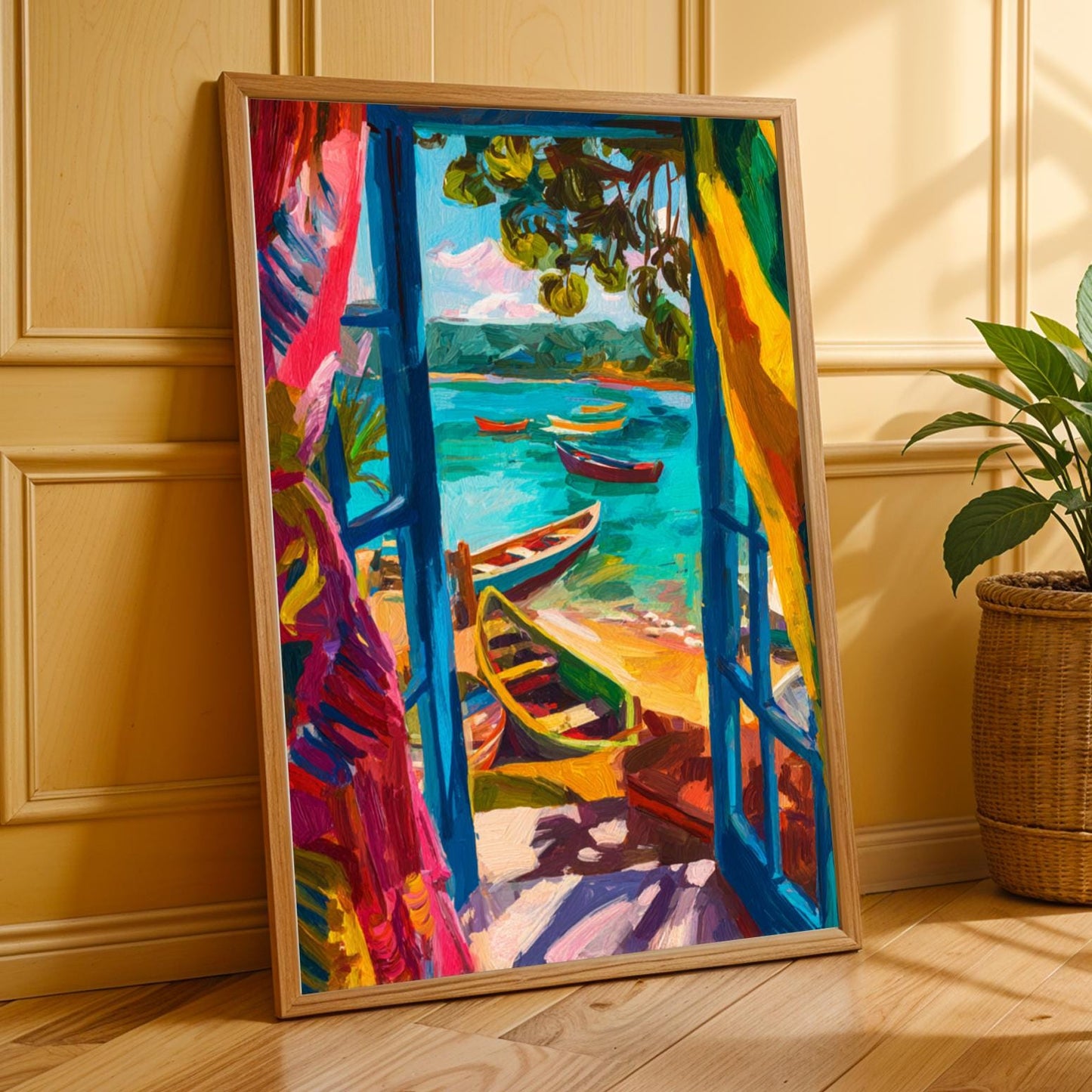 Matisse Inspired Tropical Beach Wall Art Print