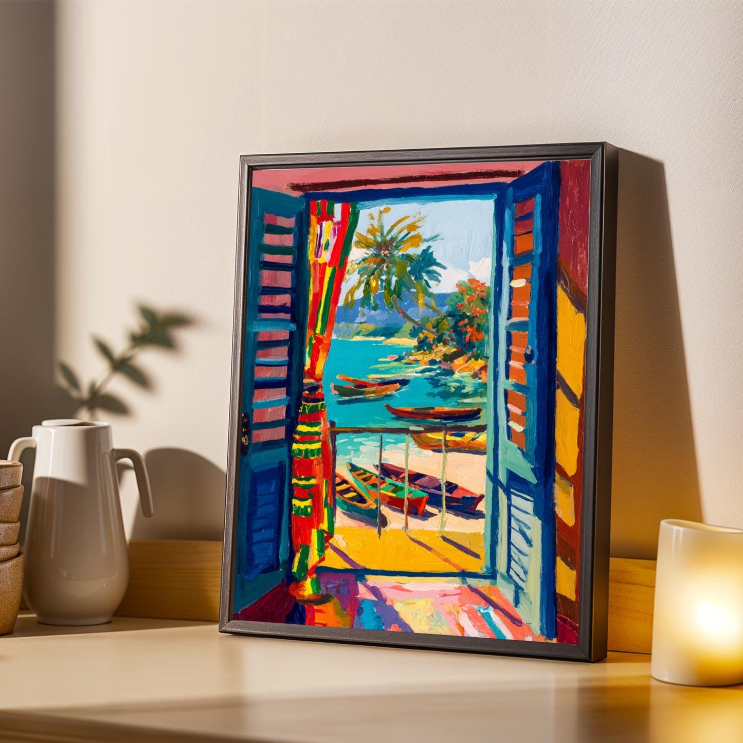 Matisse Inspired Tropical Coastal Wall Art Print Soluna Soul