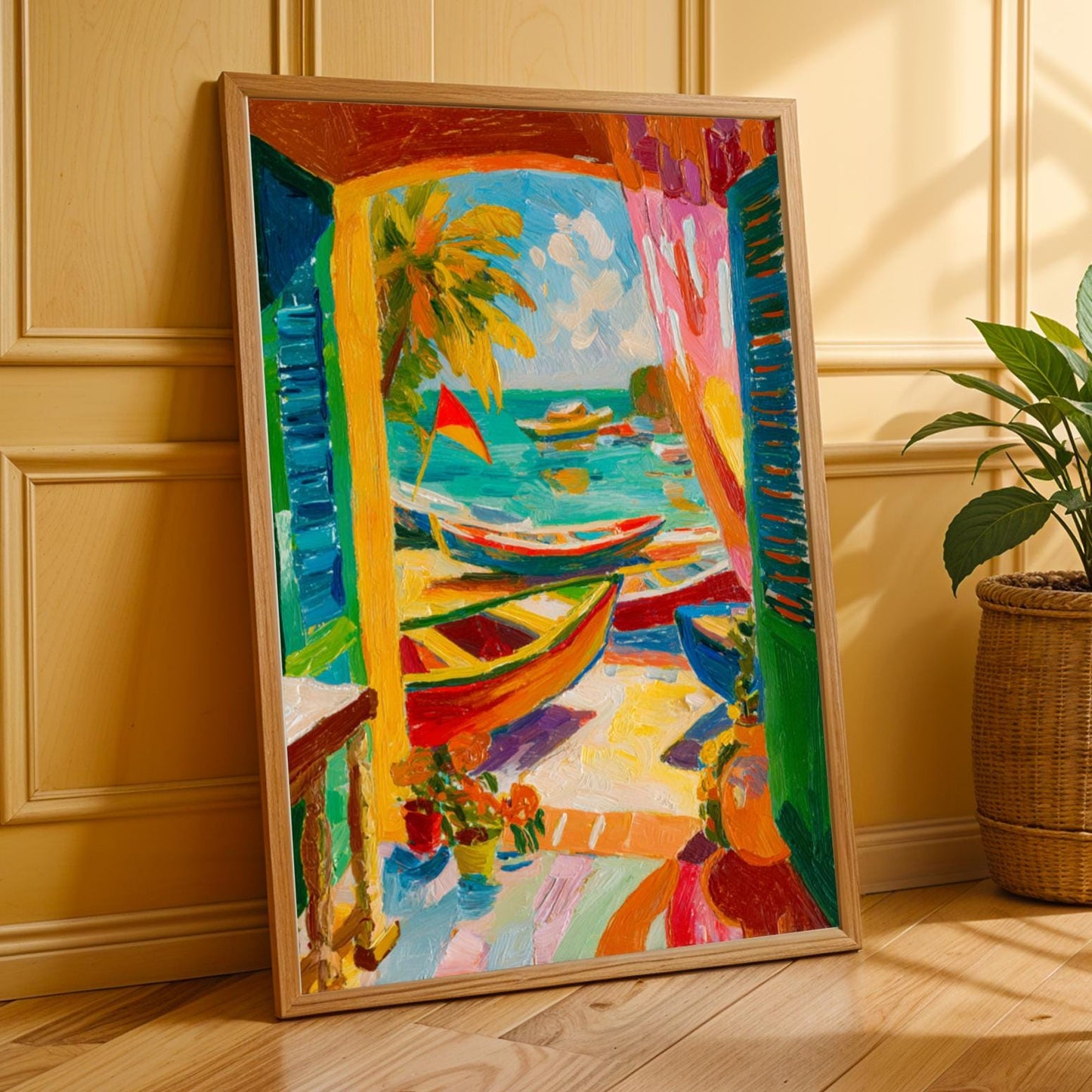 Matisse Inspired Tropical Coastal Wall Art Print