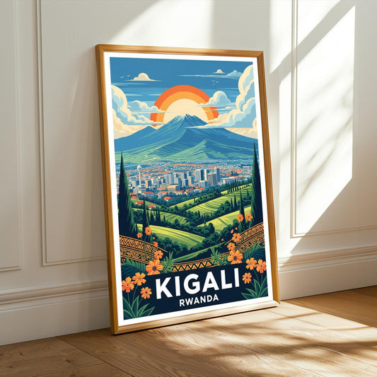 Kigali, Rwanda Reimagined Wall Art Print