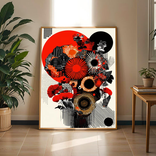 African Map Collage Abstract Wall Art Print