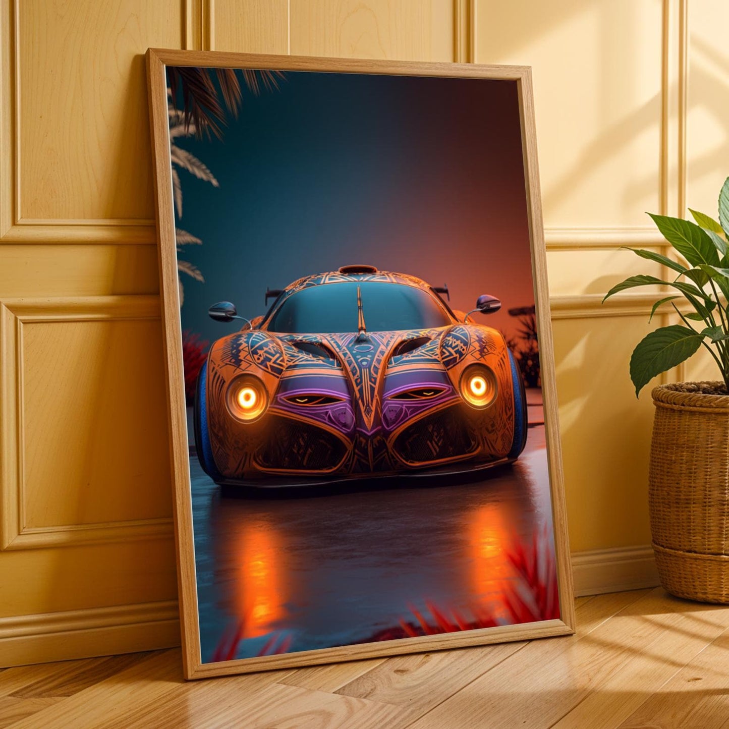 Afrofuturism Sports Car Wall Art Print
