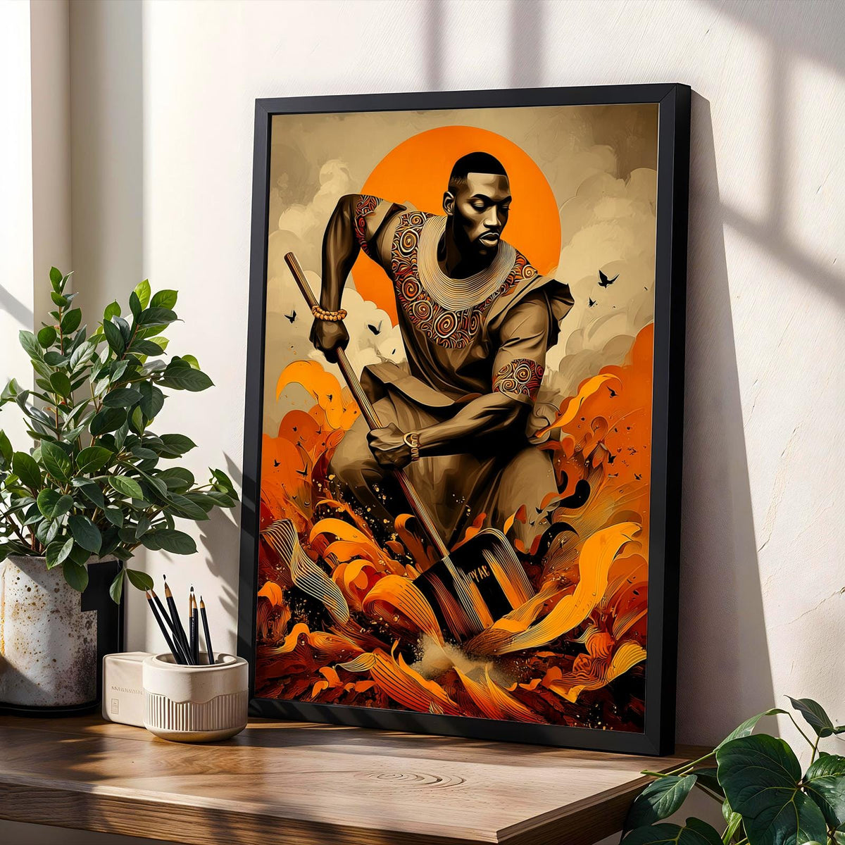 Untamed Spirit African Warrior Wall Art Print Soluna Soul