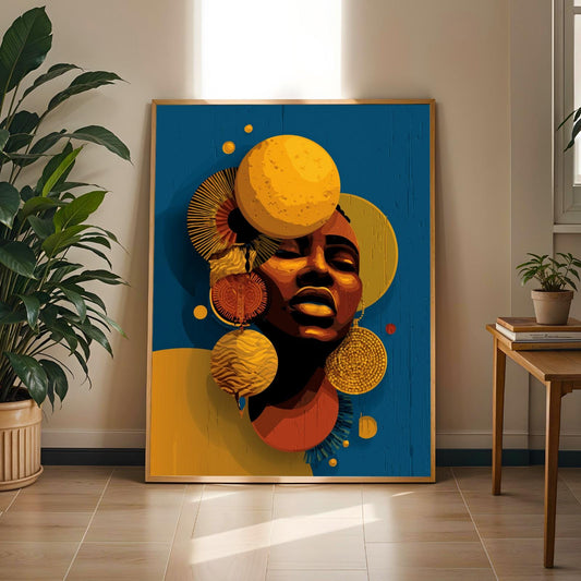 Afrocentric Geometric Wall Art Print Soluna Soul