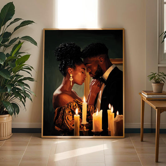 Romantic Candlelight Scene Wall Art Print Soluna Soul