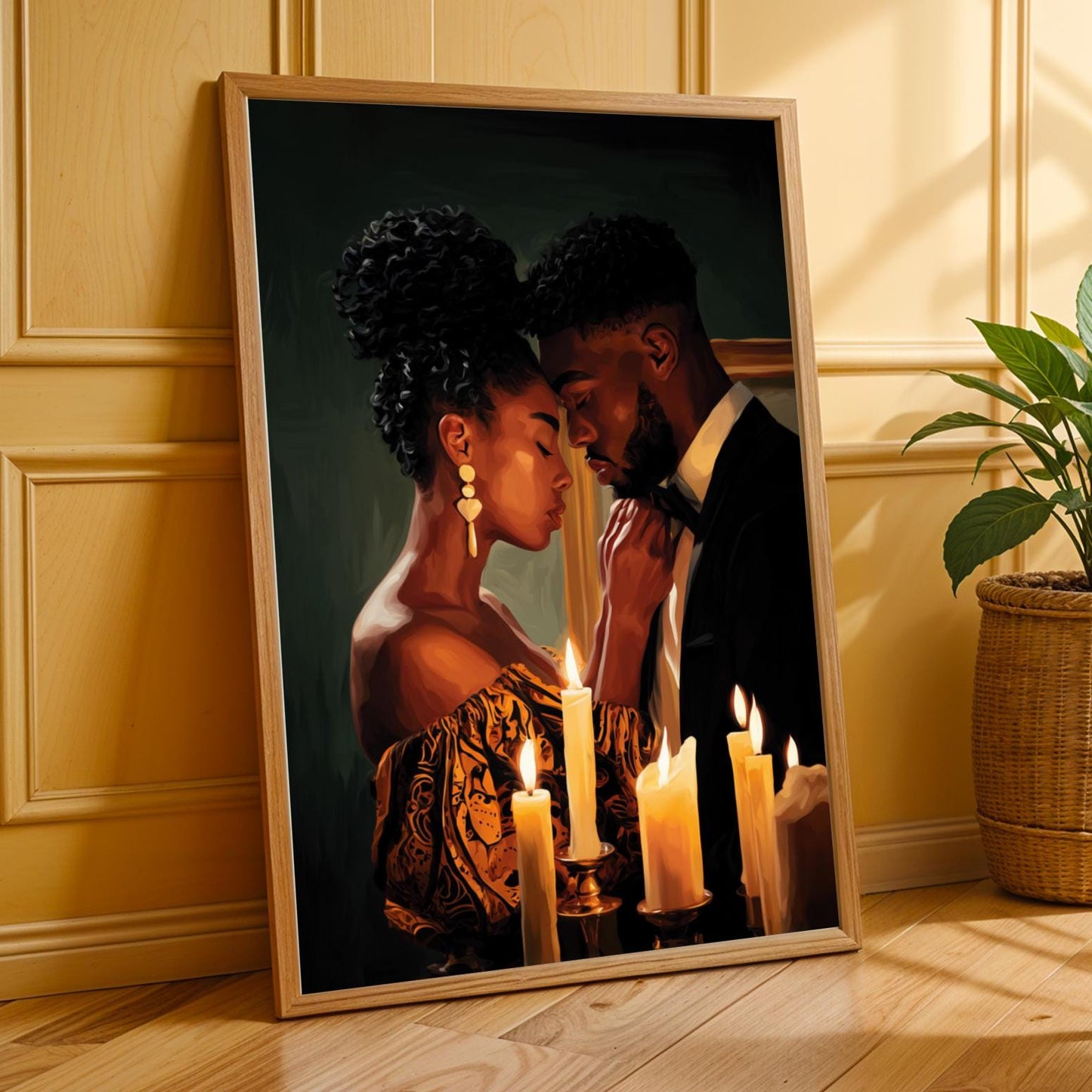 Romantic Candlelight Scene Wall Art Print