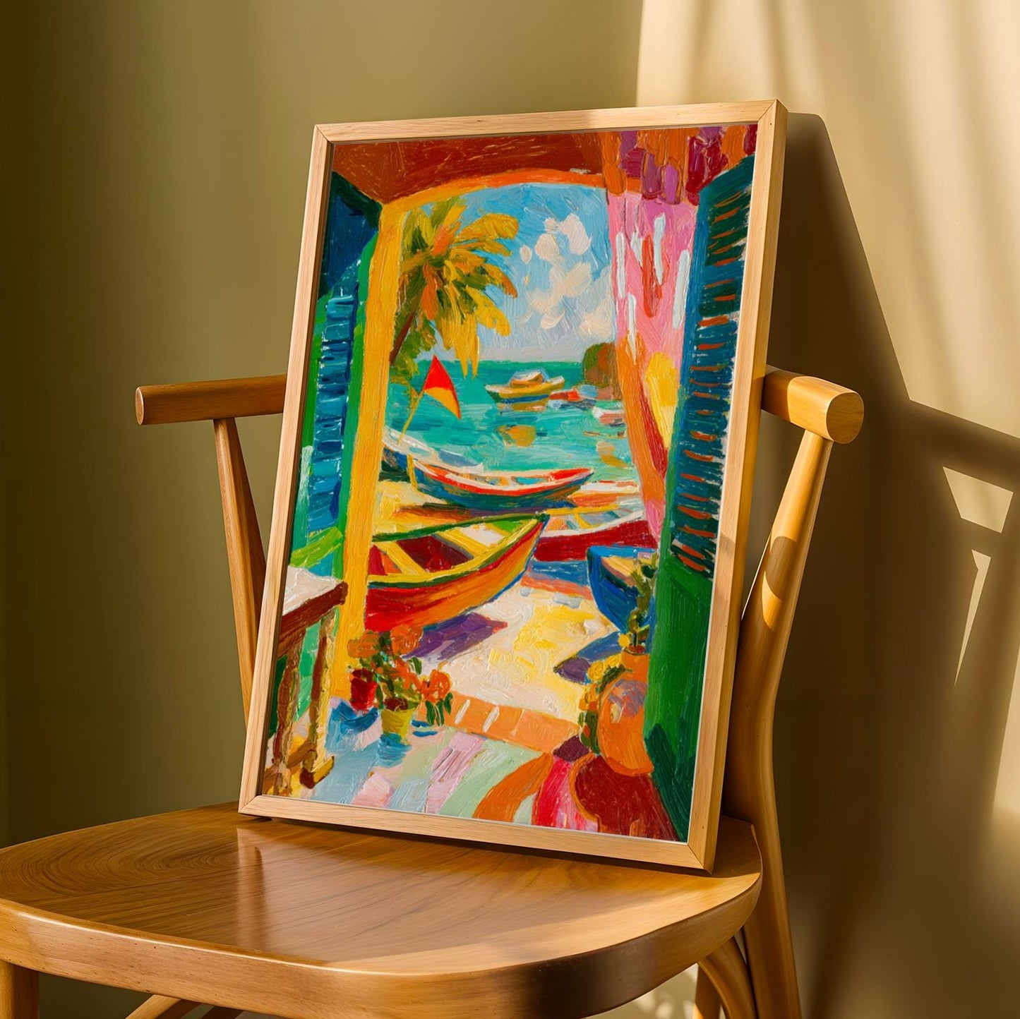 Matisse Inspired Tropical Coastal Wall Art Print