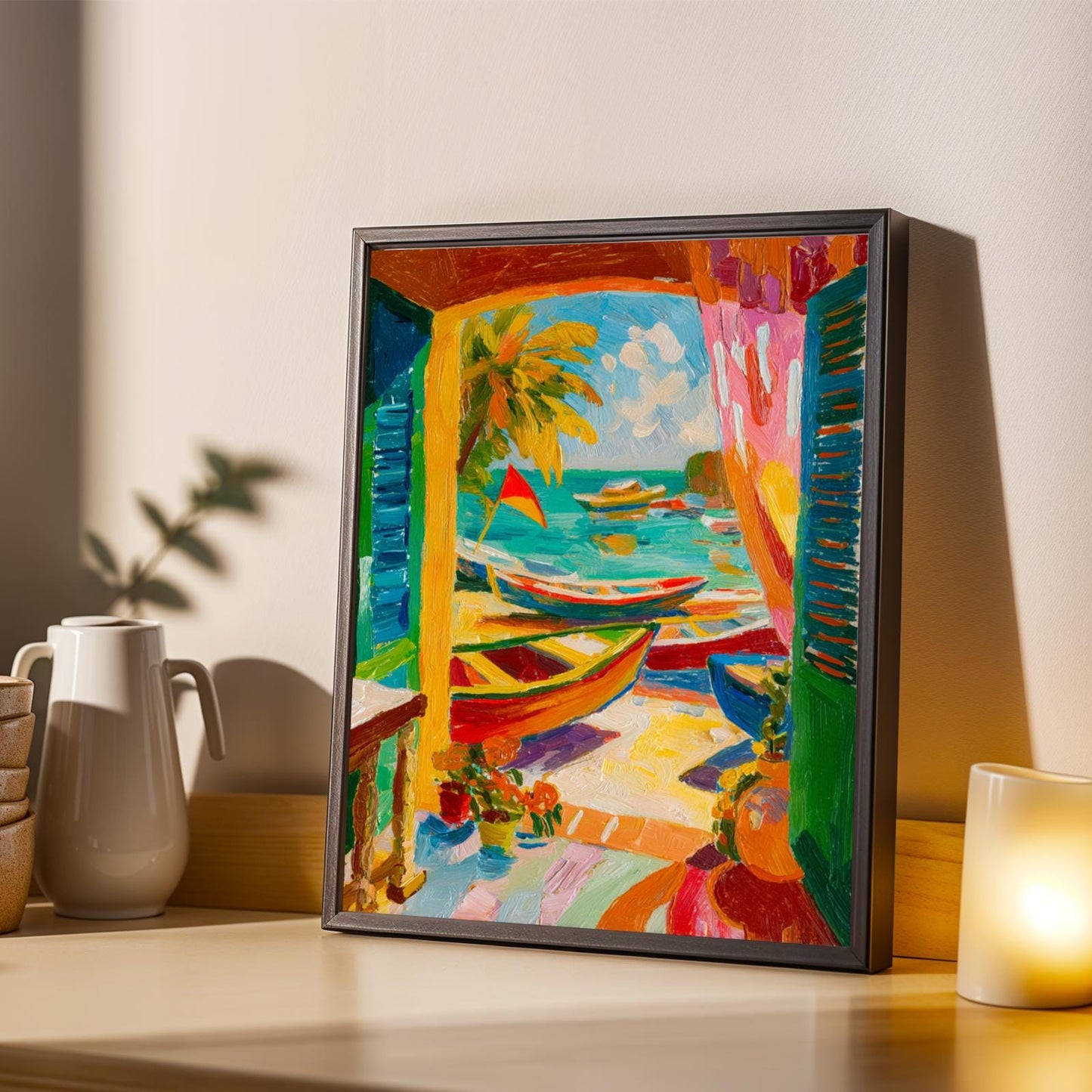 Matisse Inspired Tropical Coastal Wall Art Print Soluna Soul