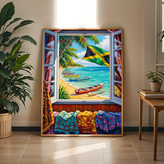 Matisse Inspired Carribean Beach Wall Art Print