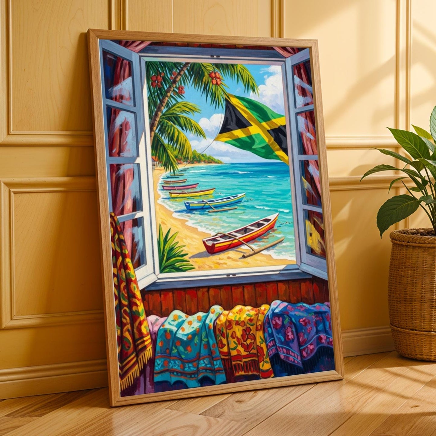 Matisse Inspired Carribean Beach Wall Art Print