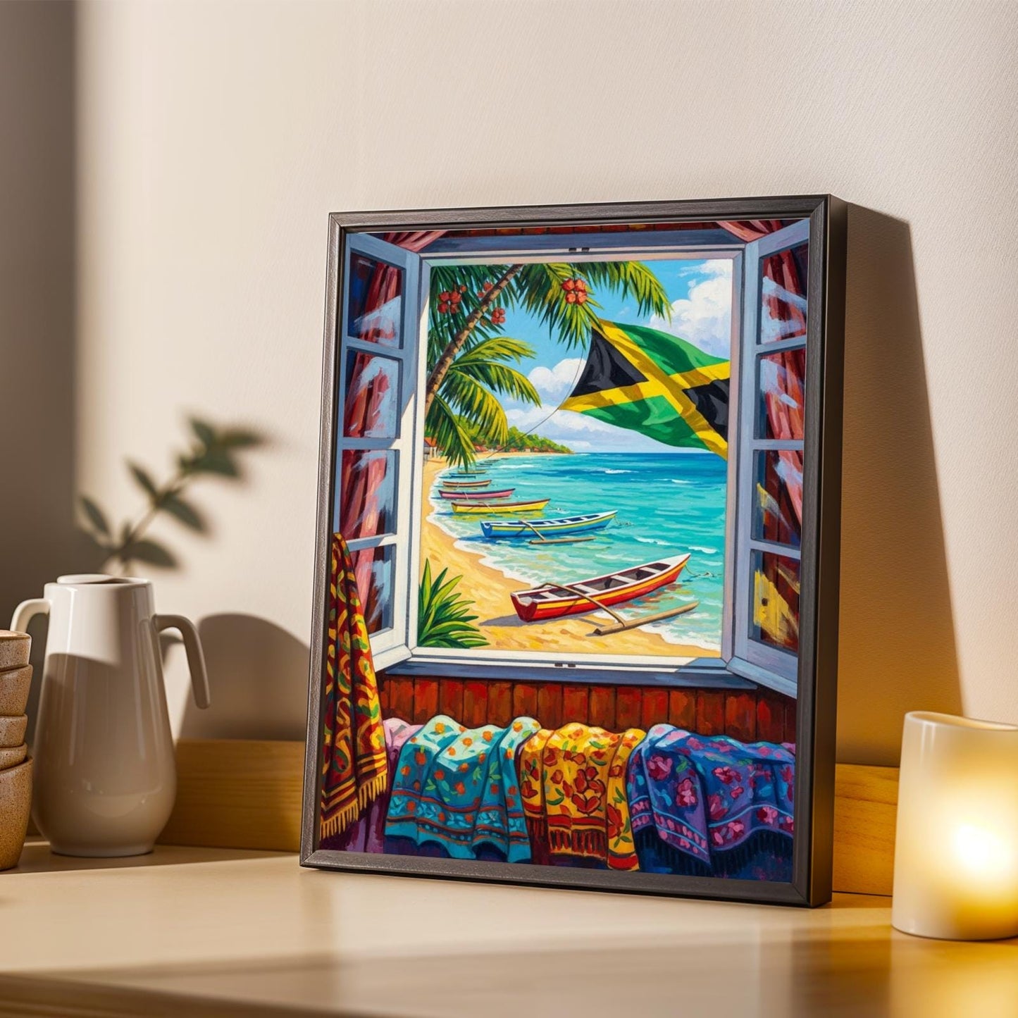 Matisse Inspired Carribean Beach Wall Art Print